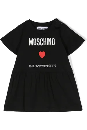 Moschino Logo-embroidered flared dress