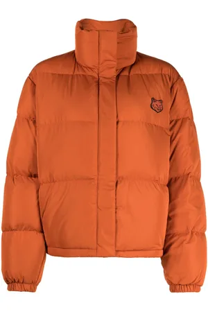 Maison Kitsuné Logo-embroidered high-neck padded jacket