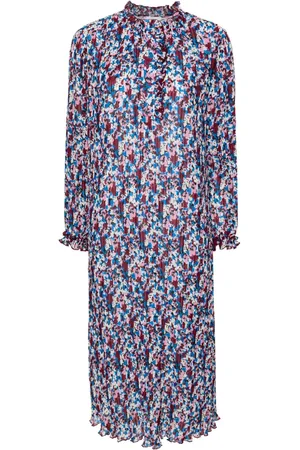 Ganni Georgette pleated midi dress