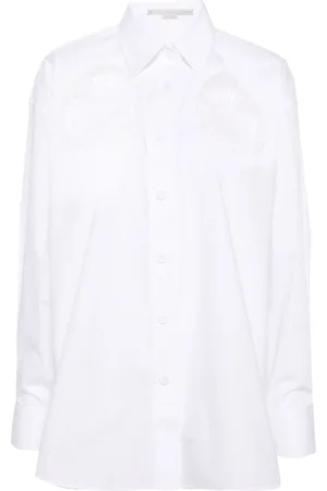 Stella McCartney Broderie-anglaise detailed cotton shirt