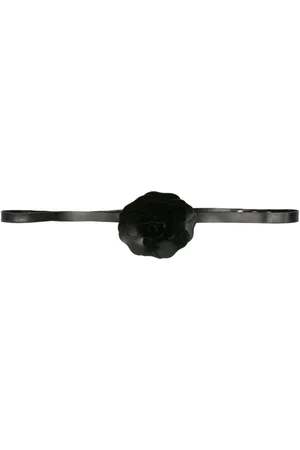Serafini Floral-appliqué patent belt