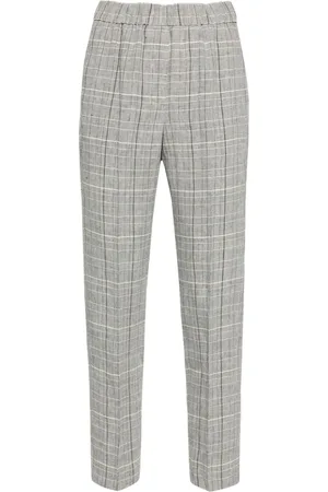 PESERICO SIGN Plaid-check cropped trousers