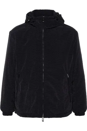 Emporio Armani Flocked-logo hooded jacket