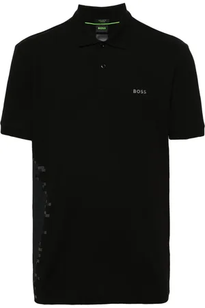 HUGO BOSS Logo-rubberised piqué polo shirt