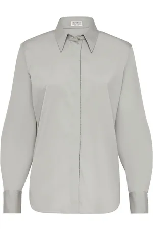 Brunello Cucinelli Spread-collar long-sleeve shirt