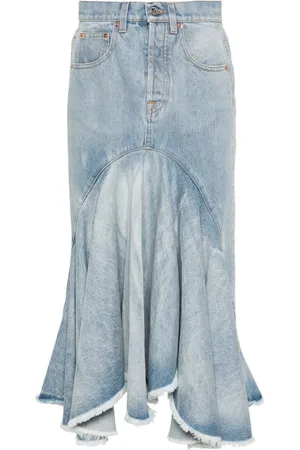 Vetements Godet denim midi skirt