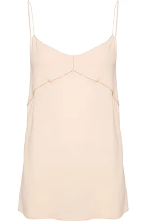 Fabiana Filippi Beaded-trim crepe tank top