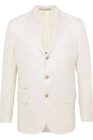 ELEVENTY Single-breasted linen blend blazer
