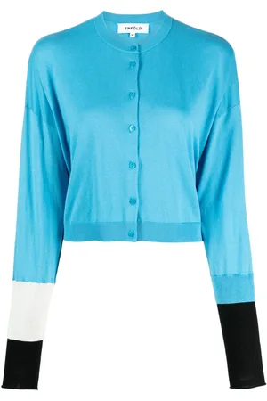 ENFÖLD Colour-block fine-knit cardigan