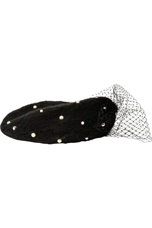 Jennifer Behr Pearl-embellished voilette beret