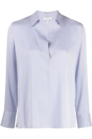 Vince Micro-stripe silk-satin shirt