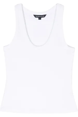 VERONICA BEARD Fine-ribbed knitted tank top