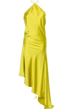 The Attico Ruched satin midi dress