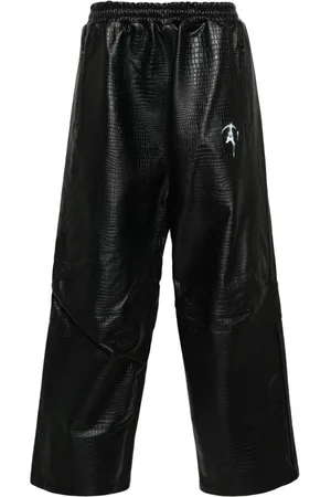 DOUBLET Crocodile-pattern leather track pants