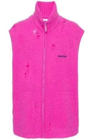 DOUBLET Embroidered-logo distressed vest