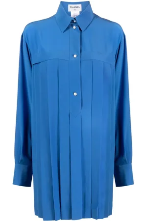 CHANEL Pleated silk shirt