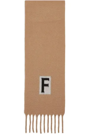 Salvatore Ferragamo Logo intarsia-knit fringed scarf