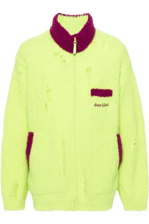 DOUBLET Distressed-fleece cardigan