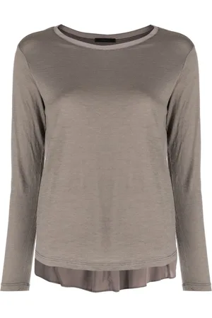 TRANSIT Pleat-detail round-neck top