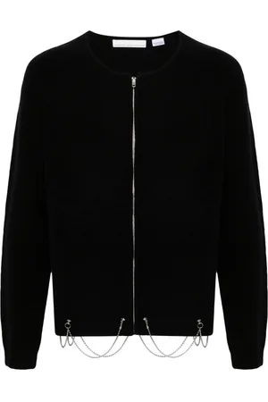 Random Identities Chain-detail brushed cardigan