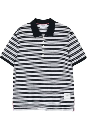Thom Browne Logo-patch striped polo shirt