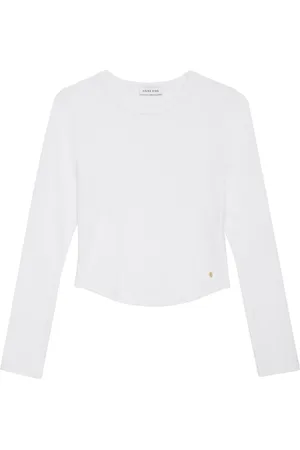ANINE BING Jane logo-plaque blouse