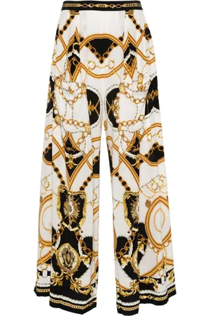 Camilla Graphic-print silk flared trousers