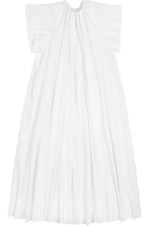 Maison Margiela Gathered poplin maxi dress