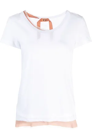 Nº21 Layered-design cotton T-shirt