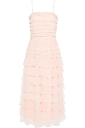Twin-Set Ruffled-tulle midi dress