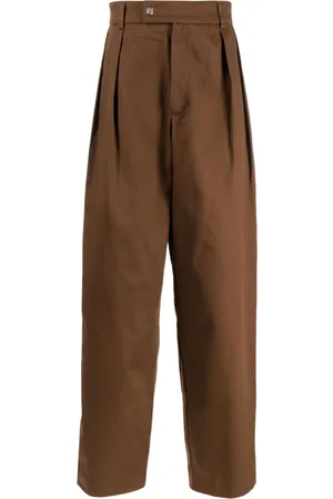 AMIRI Pleat-detailing cotton straight trousers