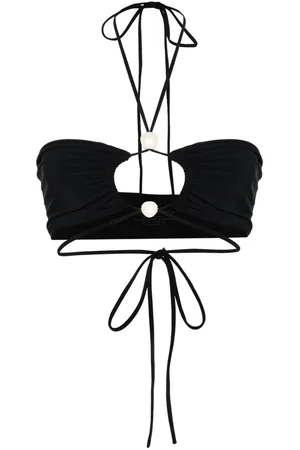 MAGDA BUTRYM Pearl-detailed bandeau bikini top