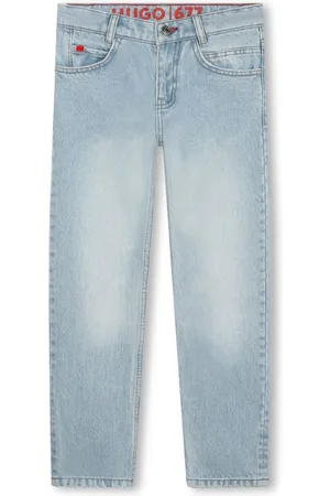 HUGO BOSS Logo-patch straight-leg jeans