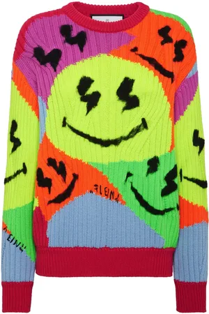 Philipp Plein Smile-intarsia ribbed-knit jumper