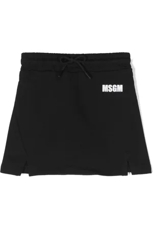 Msgm Logo-print cotton skirt