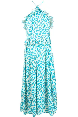 Bambah Camelia-jacquard halterneck midi dress