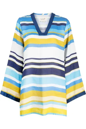Bambah Rainbow V-neck linen tunic