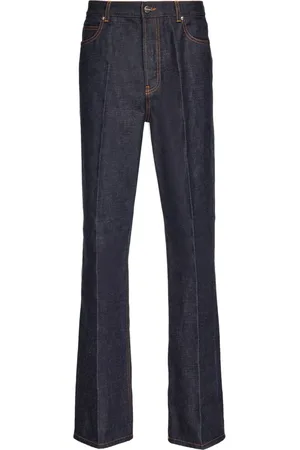 Salvatore Ferragamo Logo-appliqué contrast-stitching straight-leg jeans