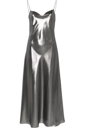 CARINE GILSON Lace-detail lurex slip dress