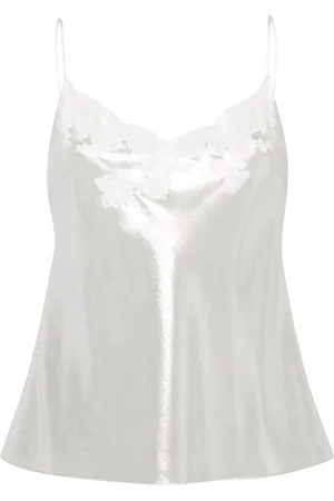 CARINE GILSON Lace-detail lurex camisole