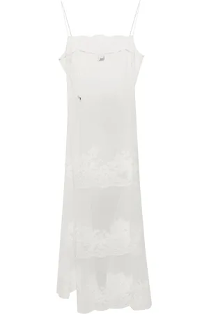 CARINE GILSON Lace-appliqué sheer maxi dress
