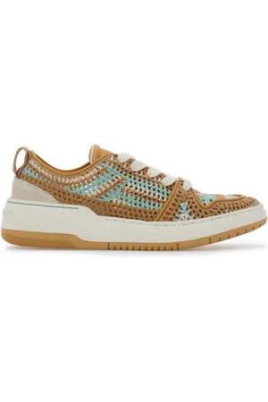 Salvatore Ferragamo Panelled macramé-detail sneakers