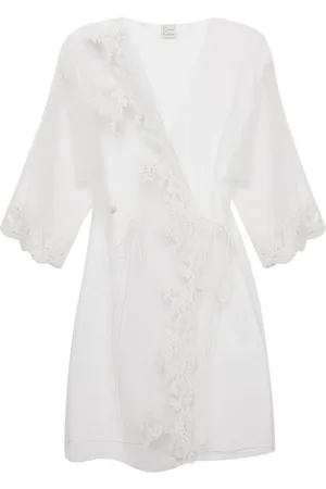 CARINE GILSON Lace-appliqué sheer kimono