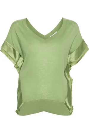 Dorothee Schumacher Glossy-appliqué short-sleeved knitted top