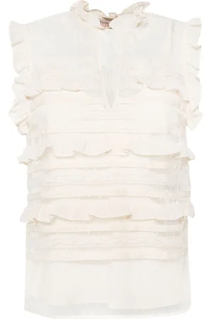 Twin-Set Floral-lace sleeveless blouse