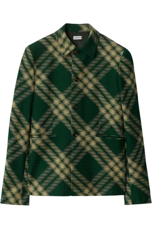 Burberry Check-pattern buttoned blazer