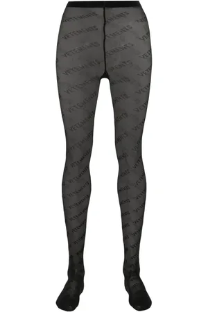Vetements Logo-jacquard semi-sheer tights