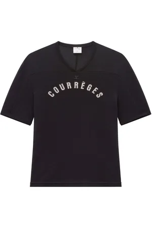 Courrèges Logo-print mesh T-shirt