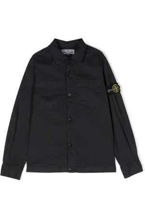 Stone Island Compass-badge cotton shirt