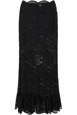 Paco rabanne High-waist lace midi skirt